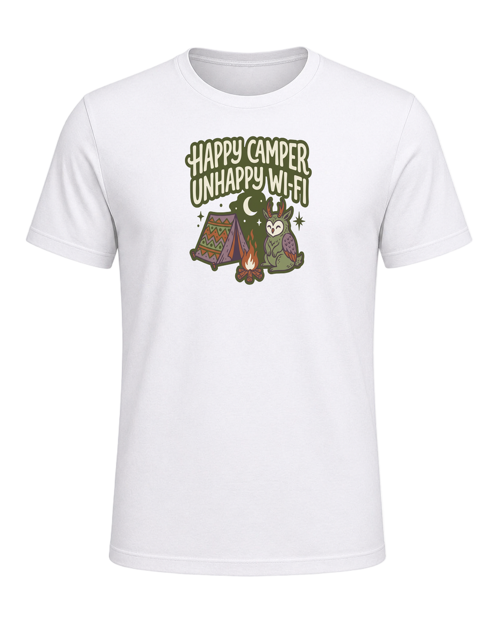 HAPPY CAMPER UNHAPPY WI-FI — White