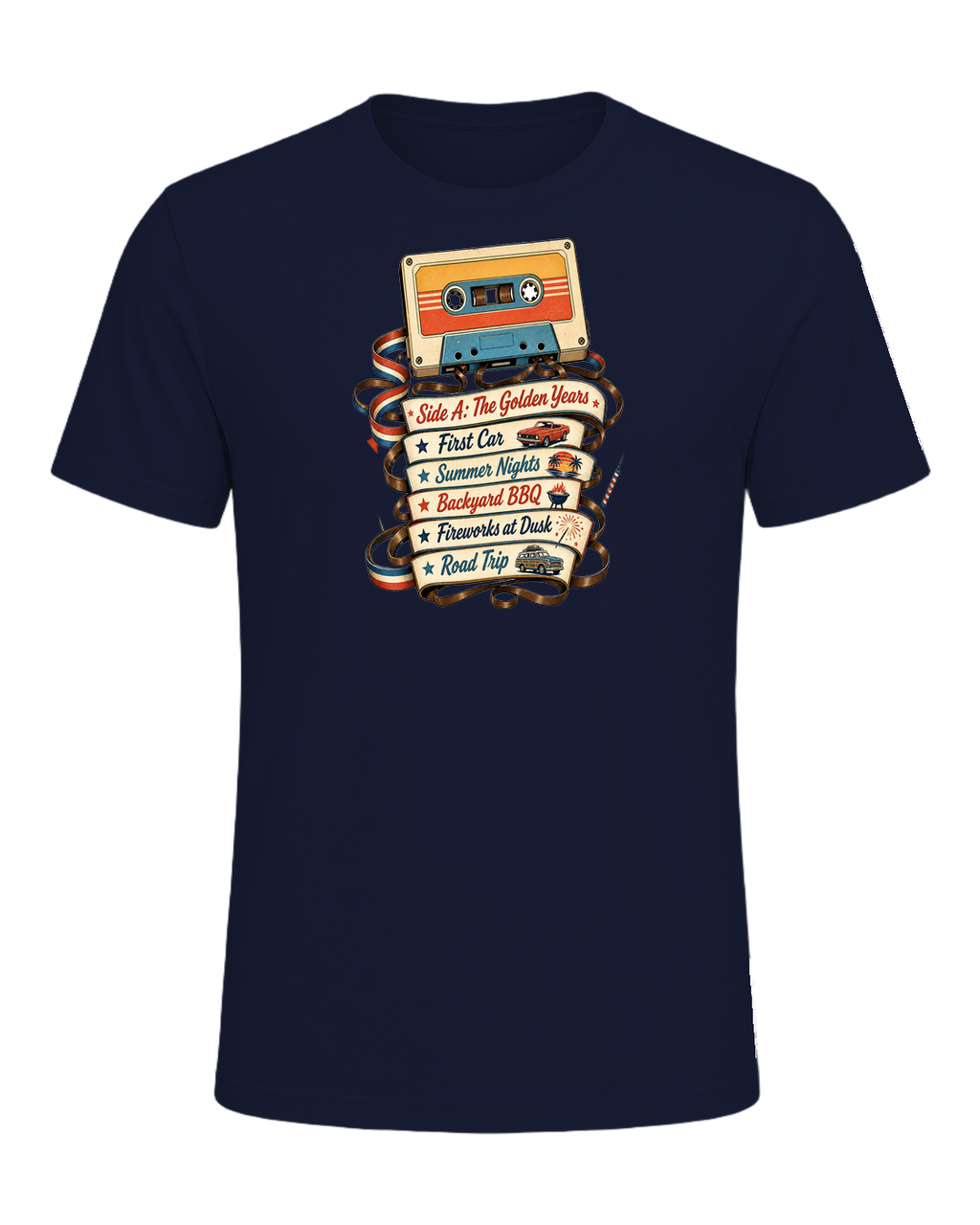 80s Cassette Nostalgia — Navy