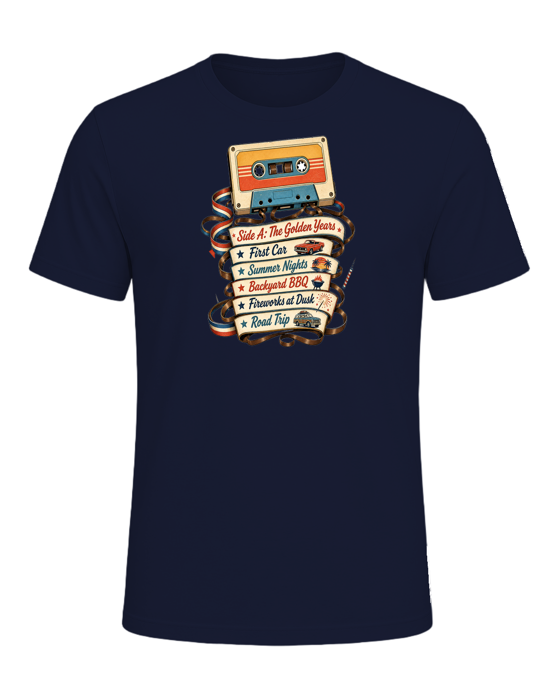 80s Cassette Nostalgia — Navy