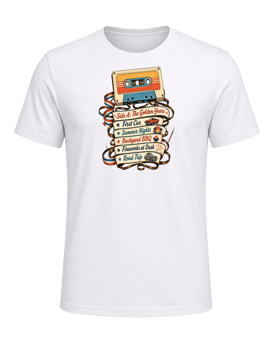 80s Cassette Nostalgia — White