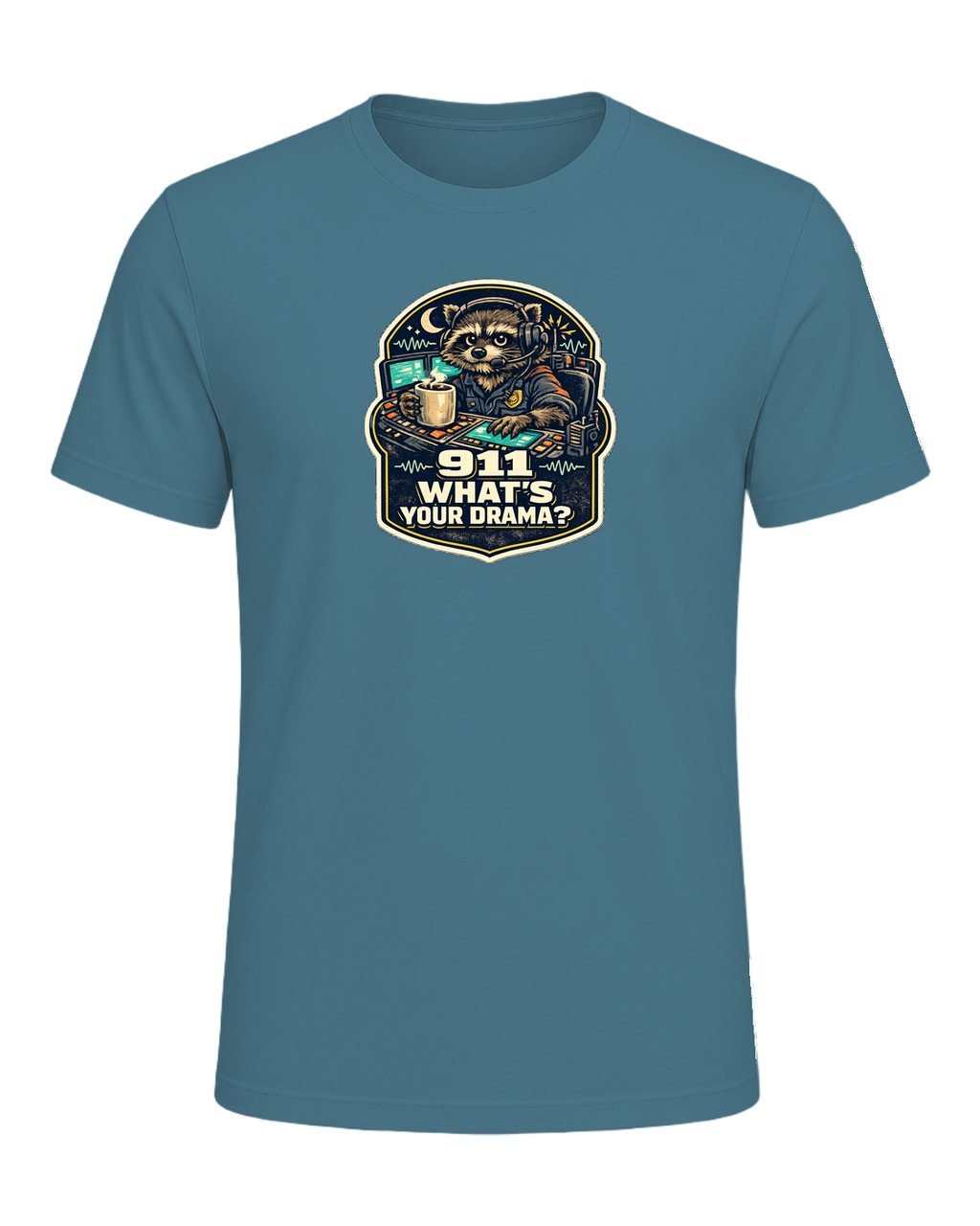 911 What's Your Drama? Tee — Heather Deep Teal