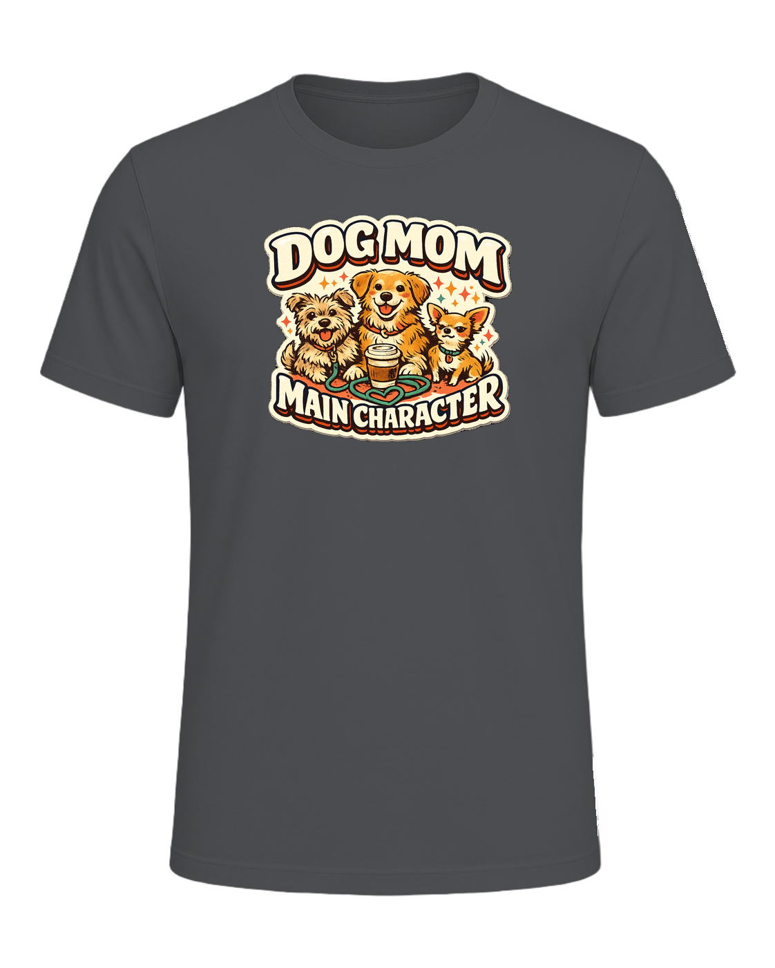 Dog Mom Main Character Tee — Asphalt