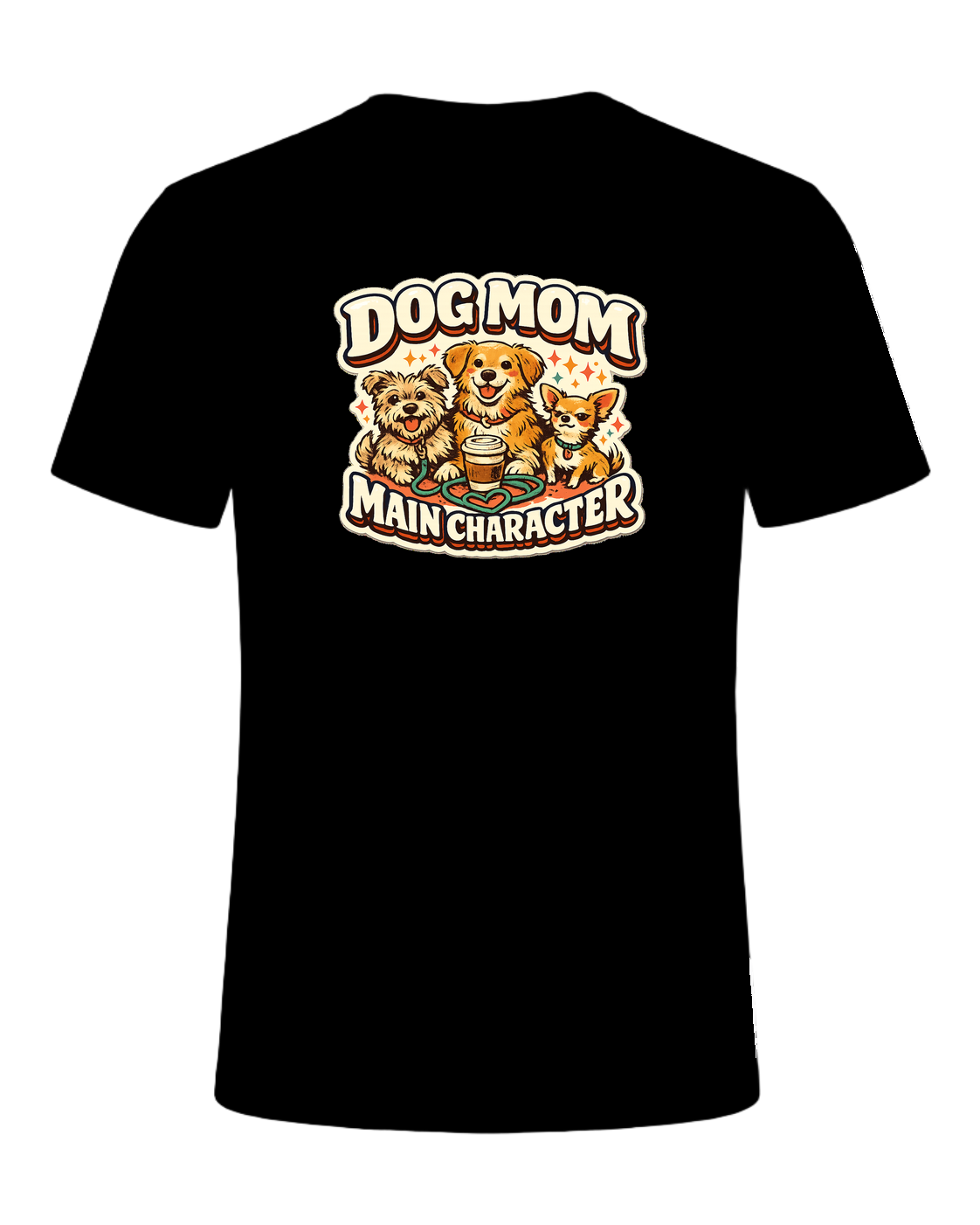Dog Mom Main Character Tee — Black