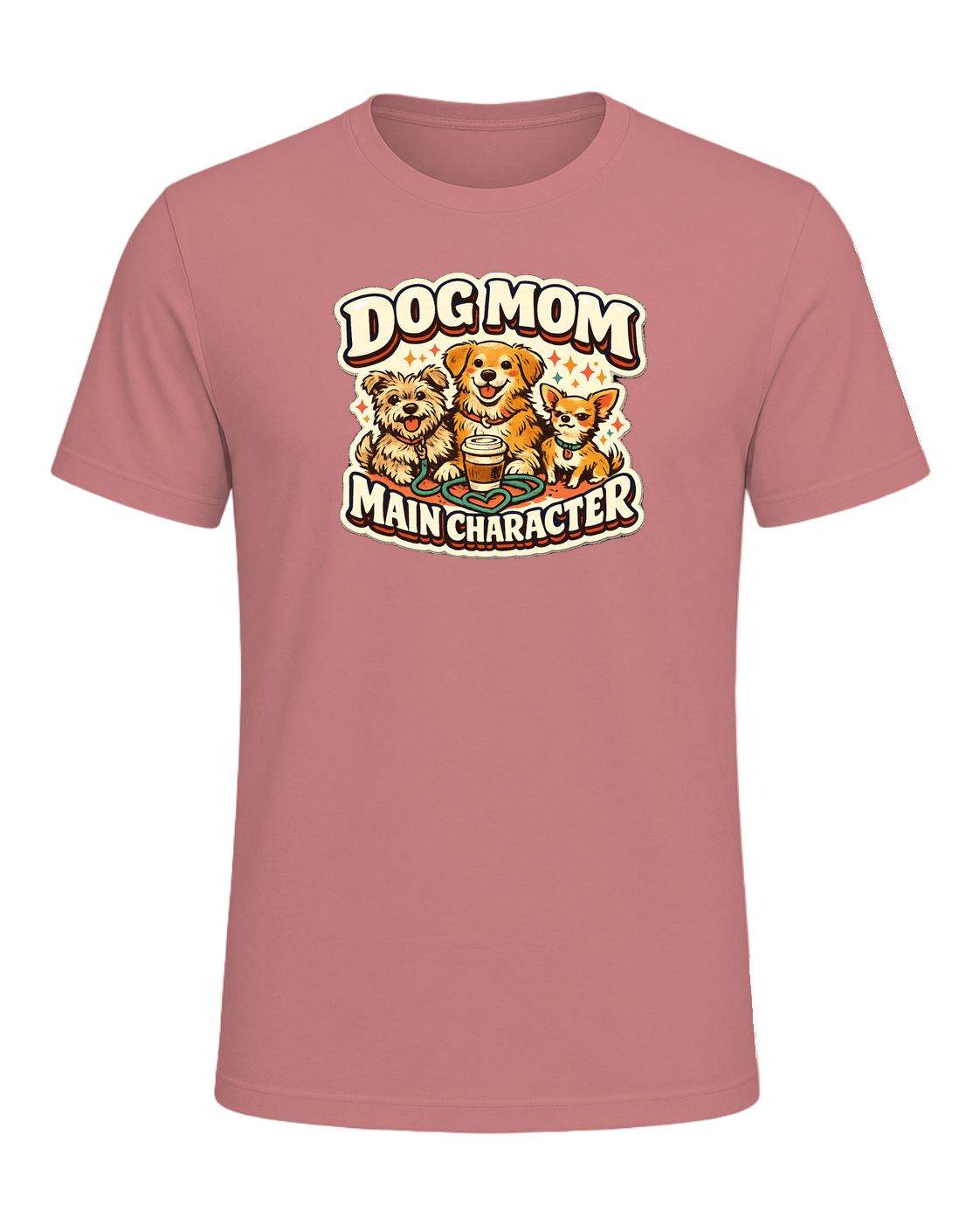 Dog Mom Main Character Tee — Heather Mauve