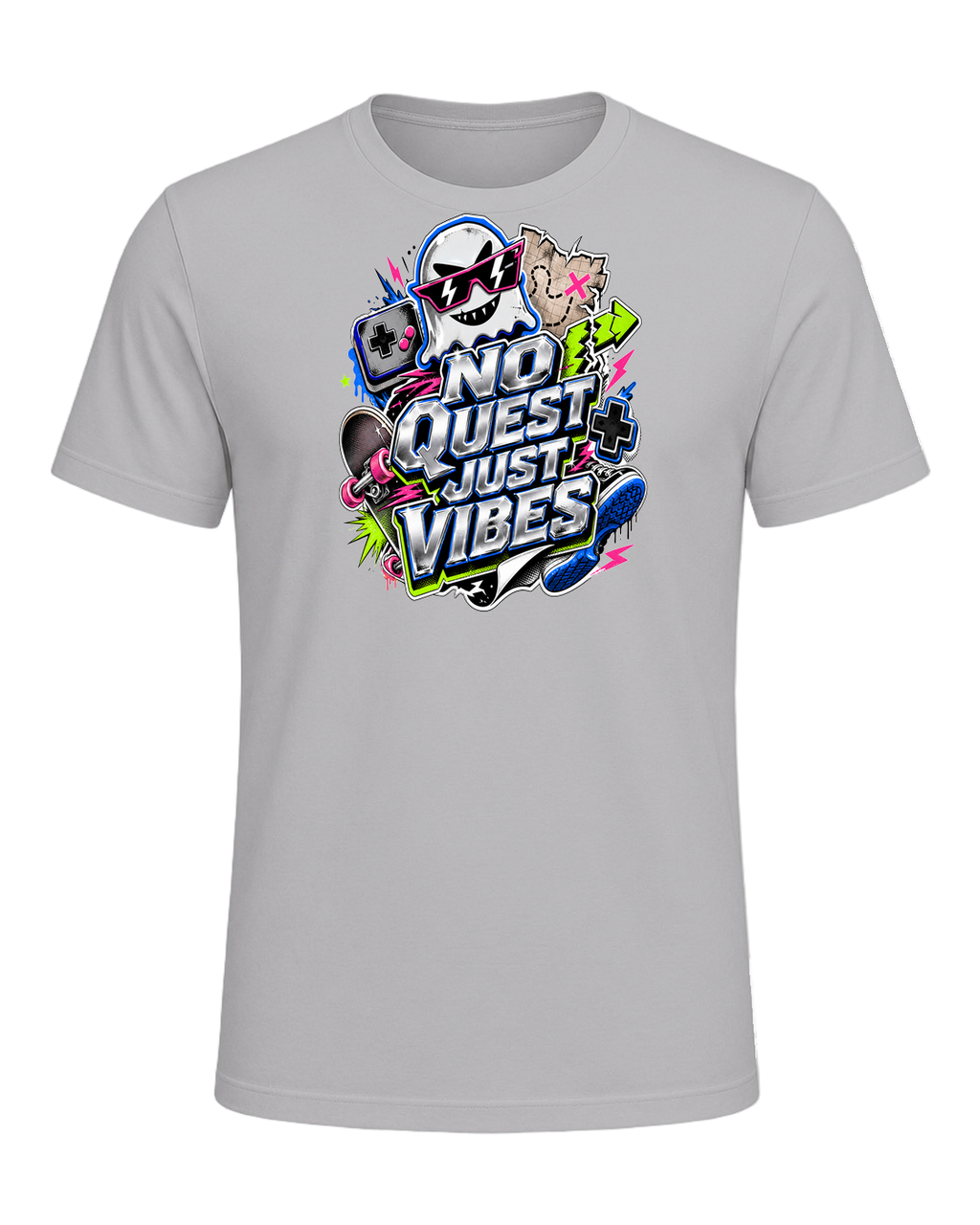 NO QUEST JUST VIBES — Athletic Heather