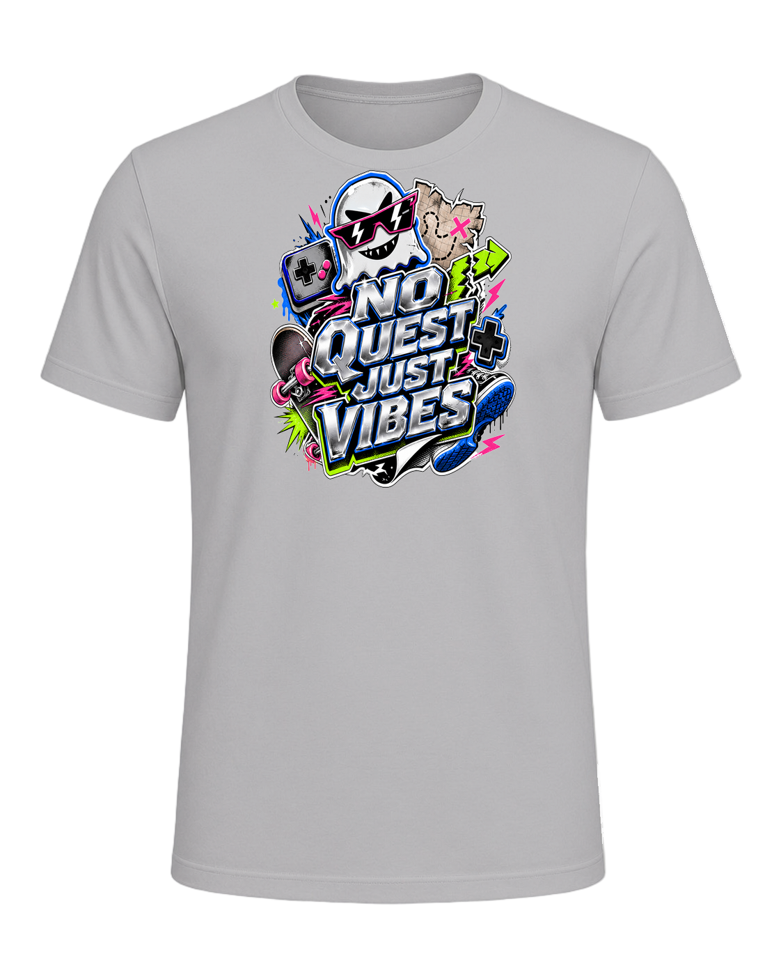 NO QUEST JUST VIBES — Athletic Heather