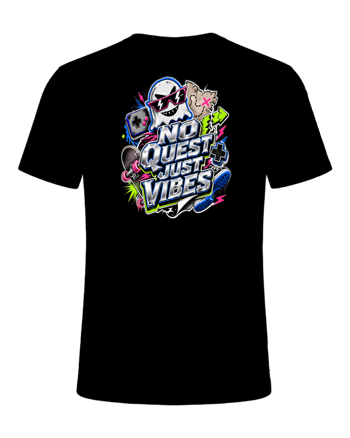 NO QUEST JUST VIBES — Black