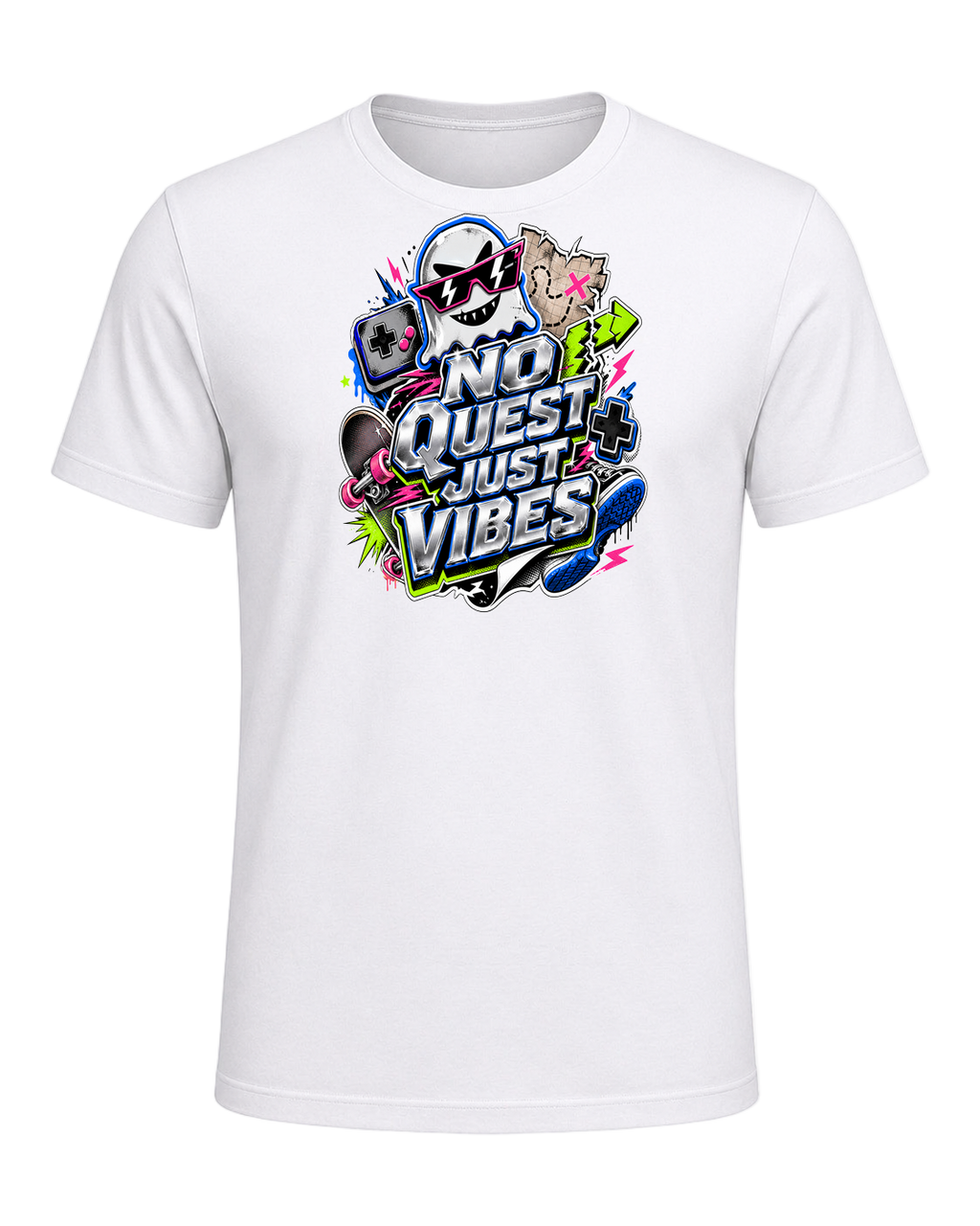 NO QUEST JUST VIBES — White