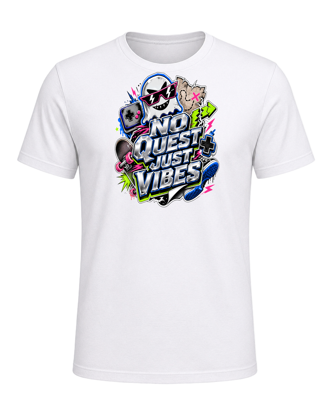 NO QUEST JUST VIBES — White
