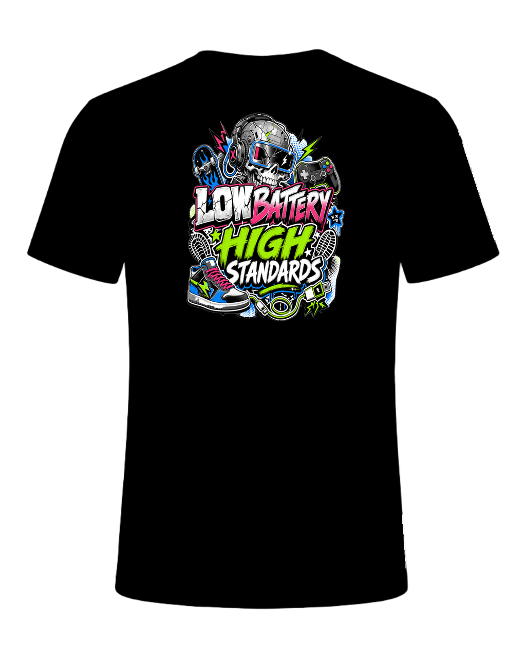 LOW BATTERY HIGH STANDARDS — Black