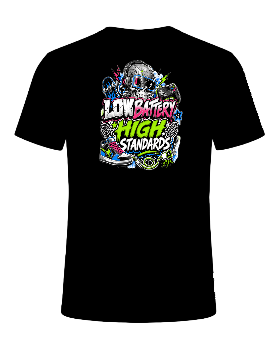 LOW BATTERY HIGH STANDARDS — Black
