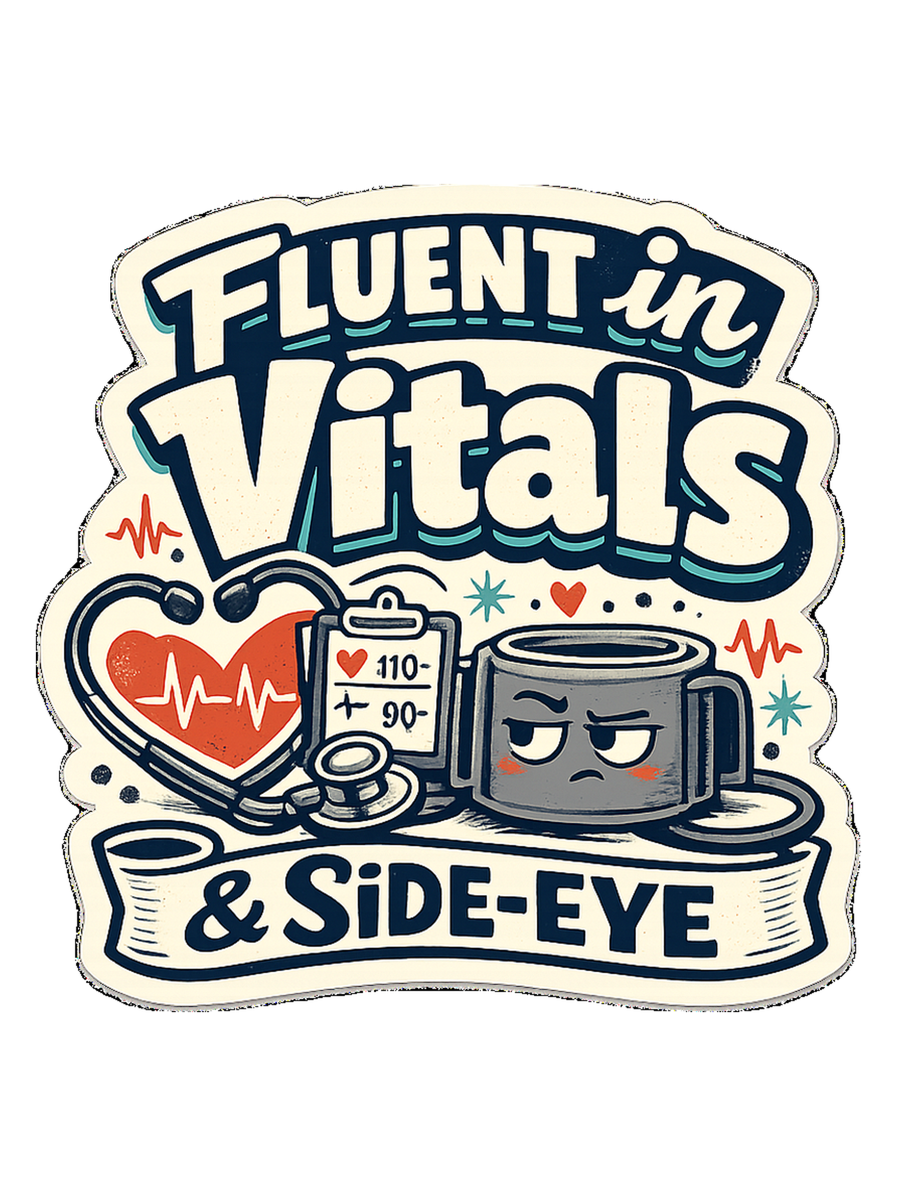 Fluent In Vitals & Side-eye Tee