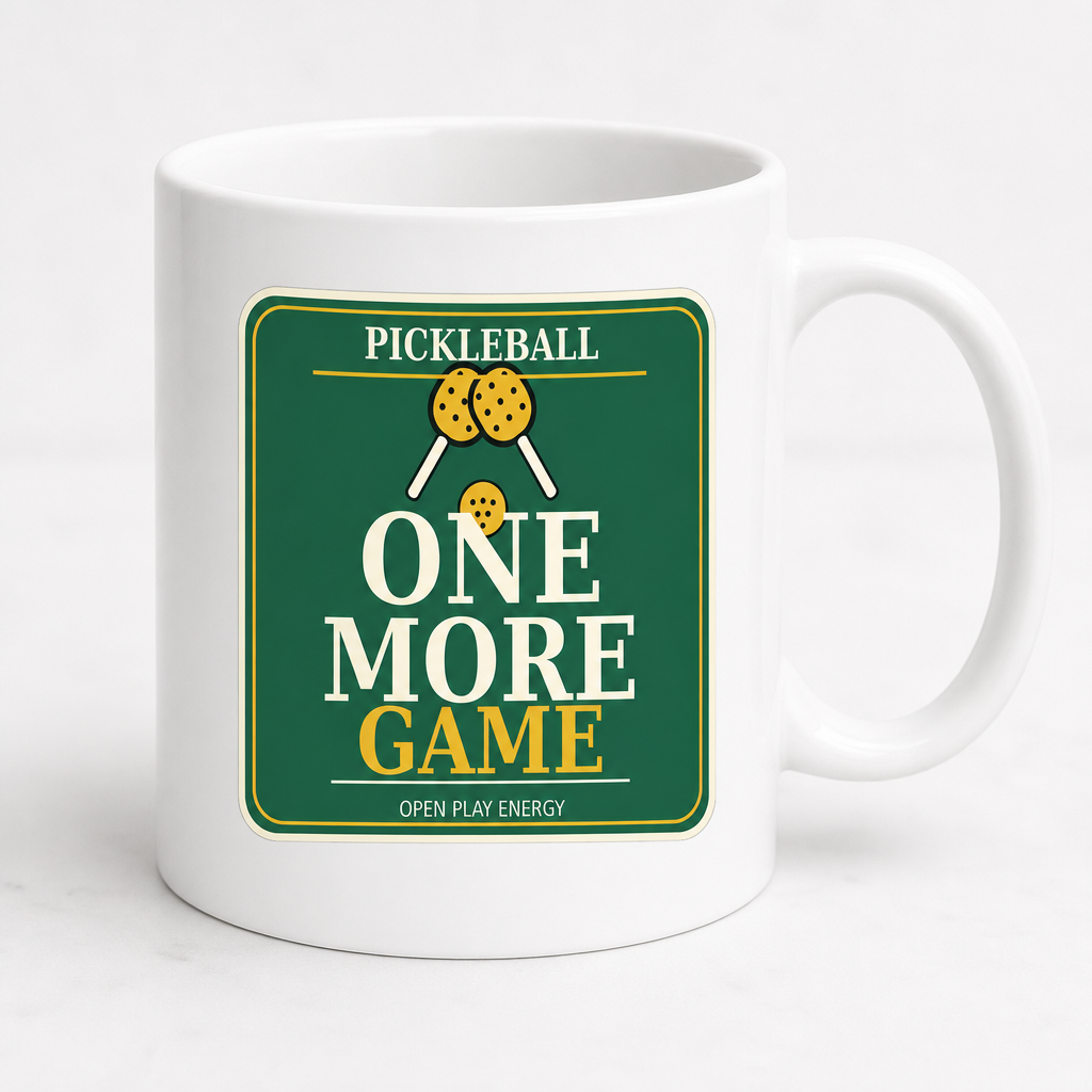 One More Game Oversized Pickleball Tee Mug