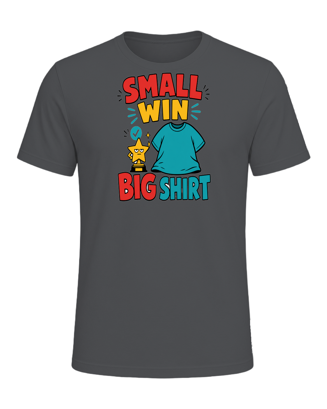 SMALL WIN BIG SHIRT — Asphalt