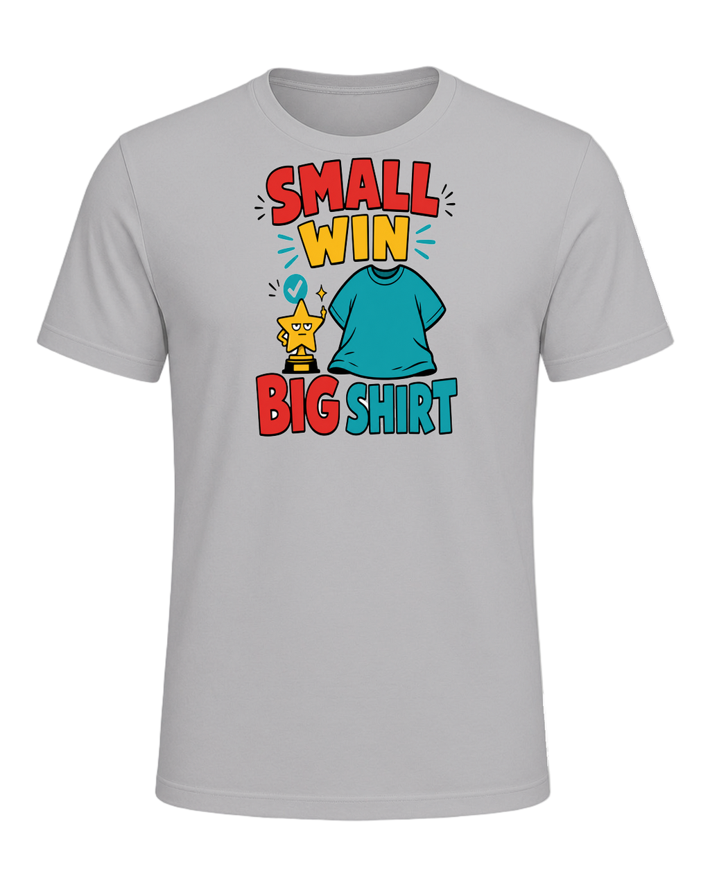 SMALL WIN BIG SHIRT — Athletic Heather