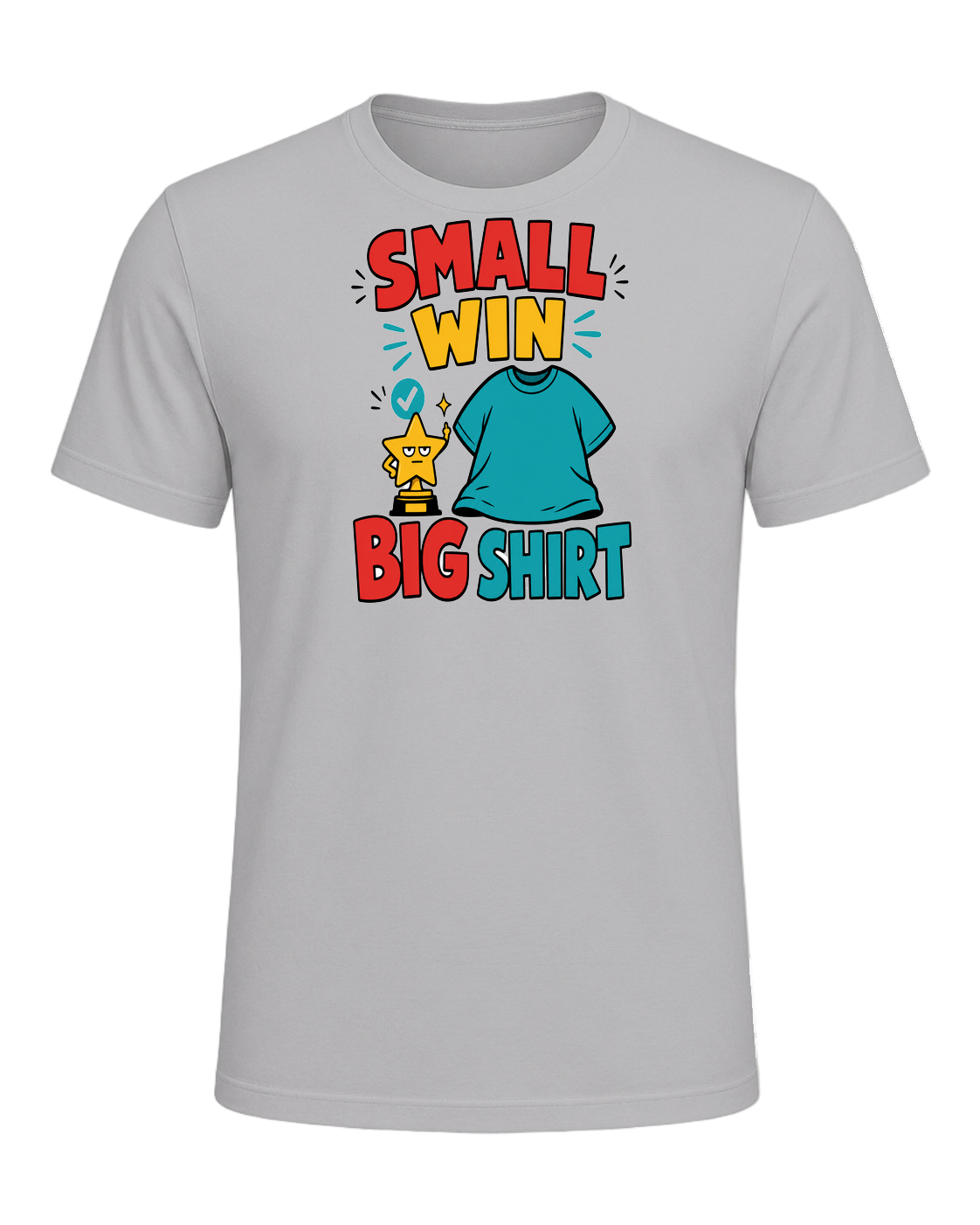 SMALL WIN BIG SHIRT — Athletic Heather