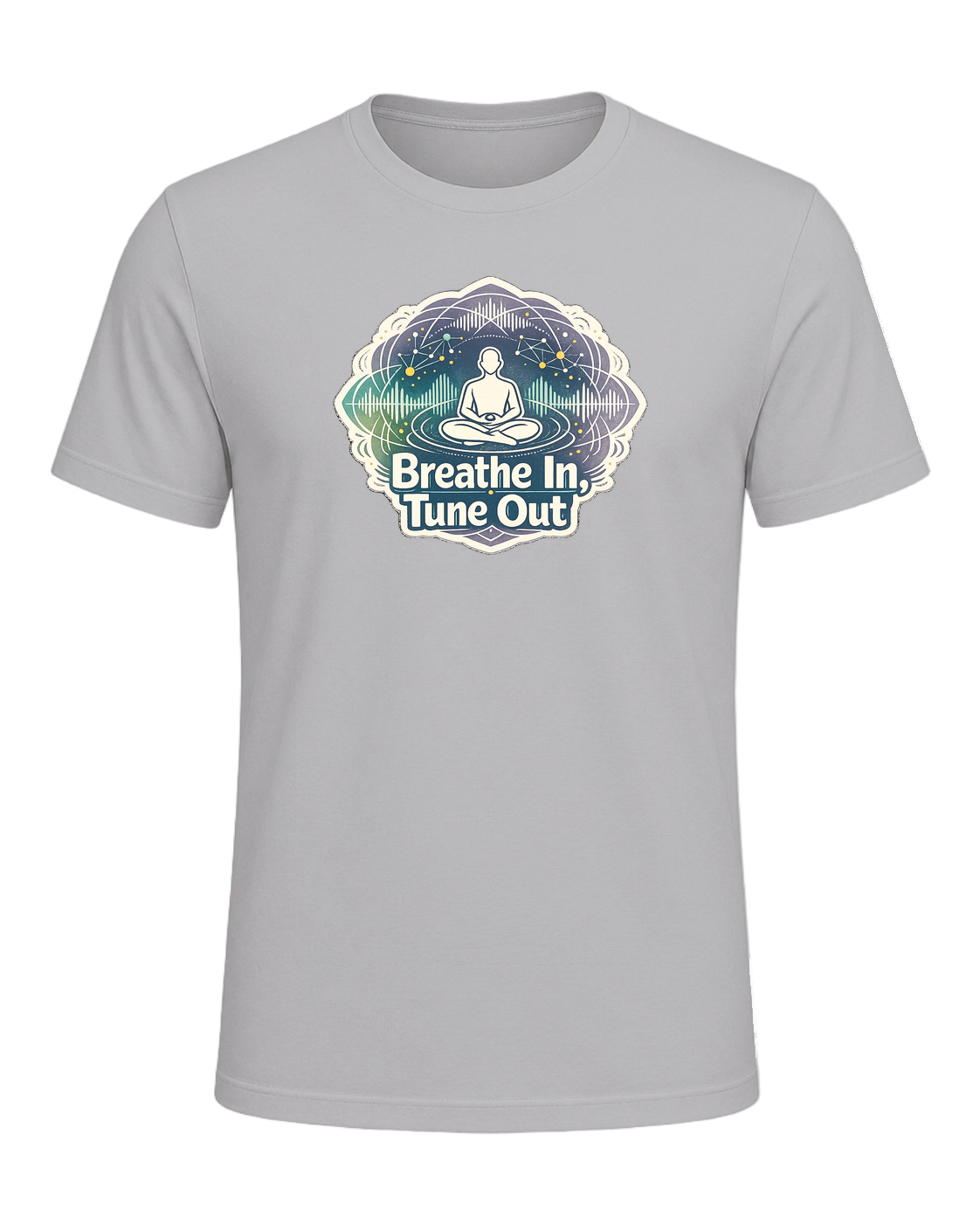Breathe In, Tune Out Tee — Athletic Heather