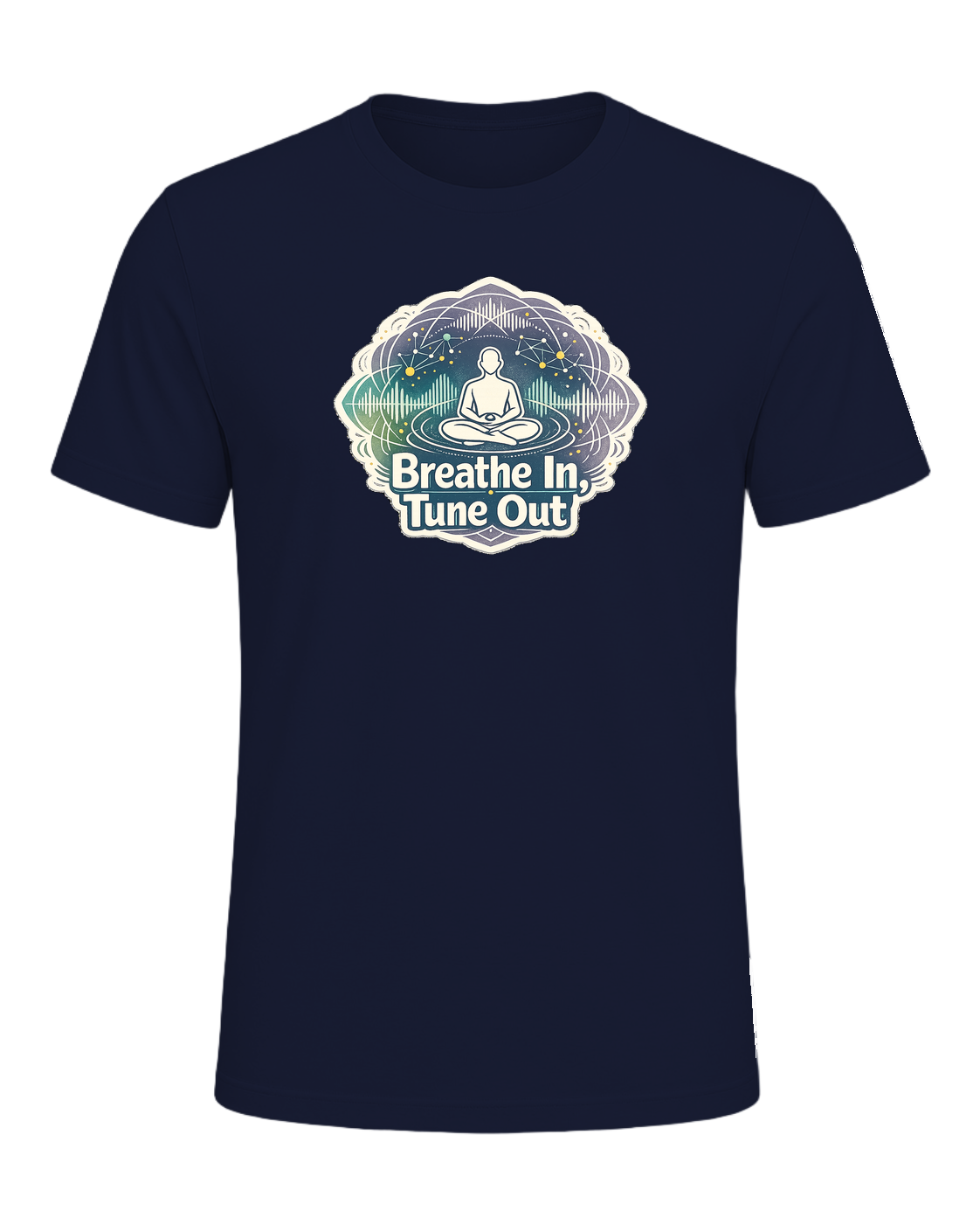 Breathe In, Tune Out Tee — Navy
