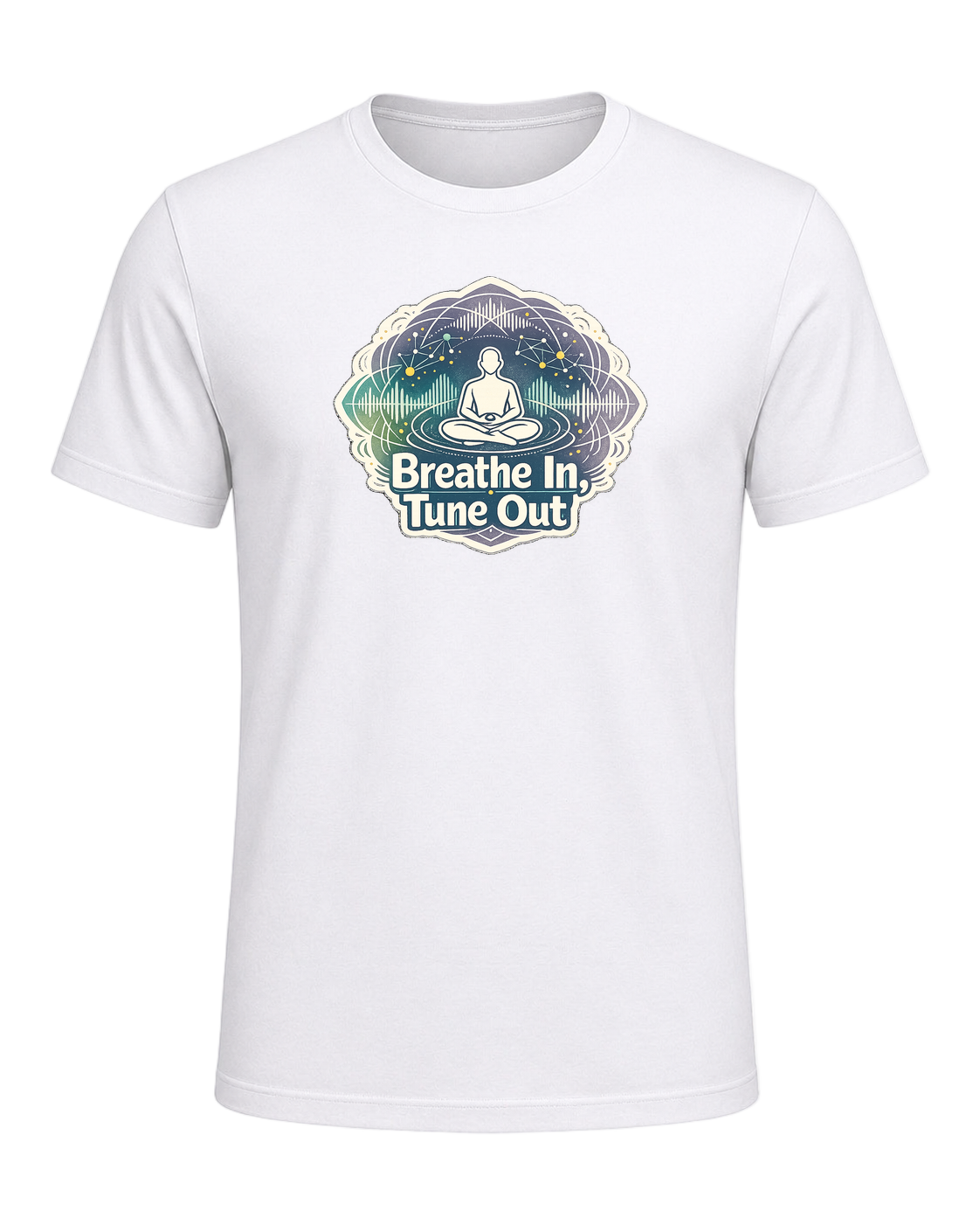 Breathe In, Tune Out Tee — White