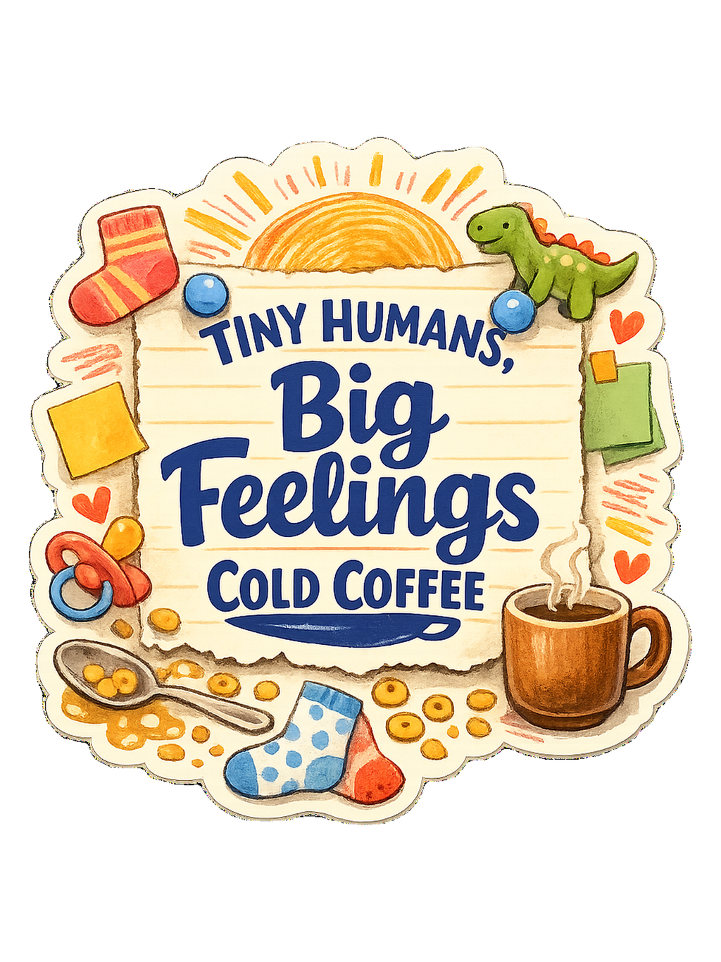 Tiny Humans, Big Feelings, Cold Coffee Tee