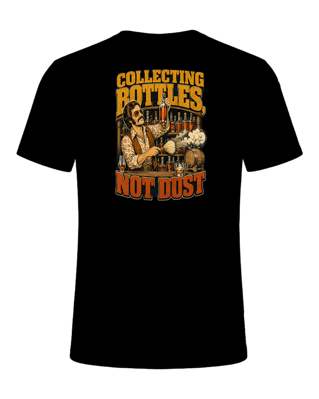 COLLECTING BOTTLES, NOT DUST — Black