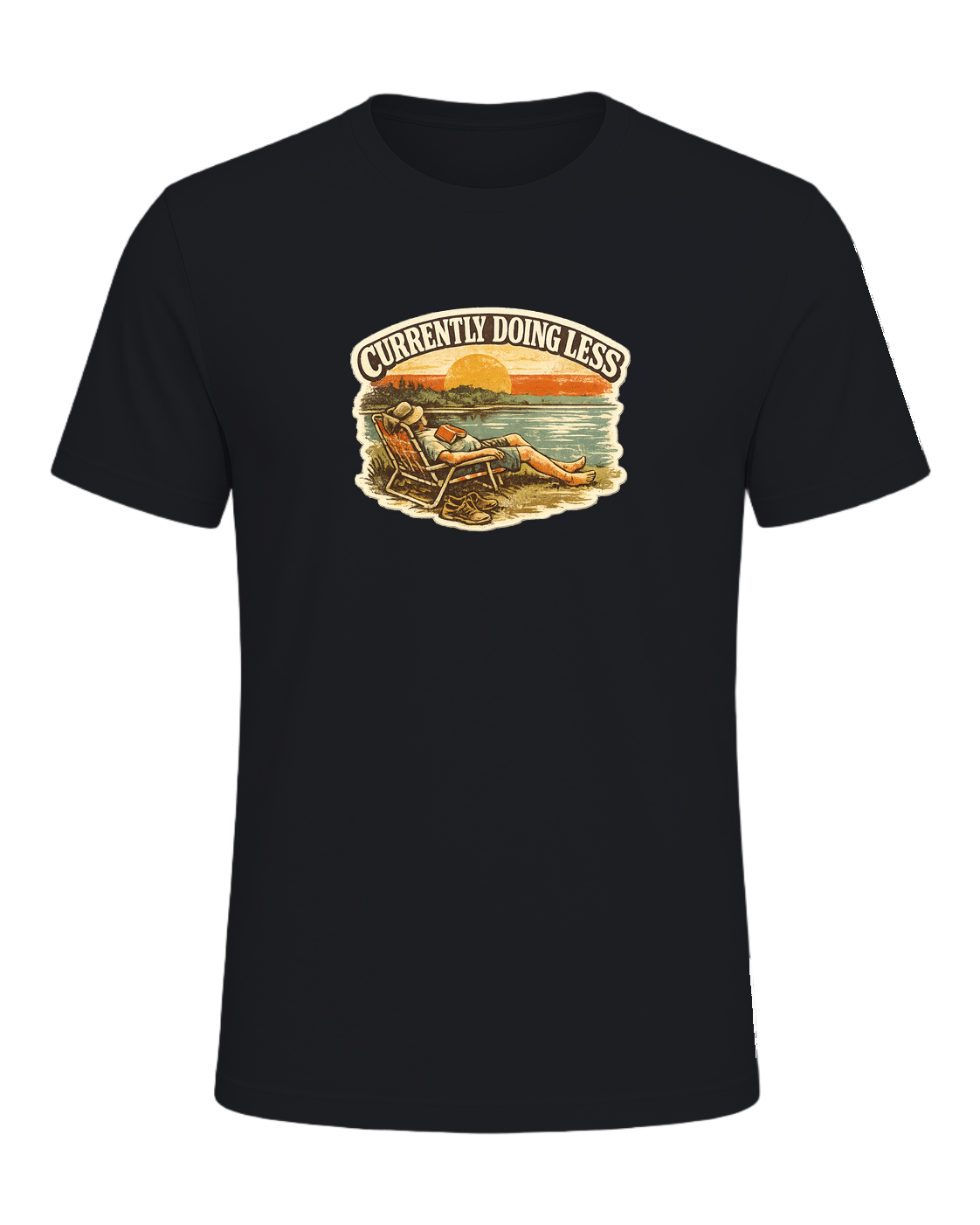 Currently Doing Less Tee — Vintage Black