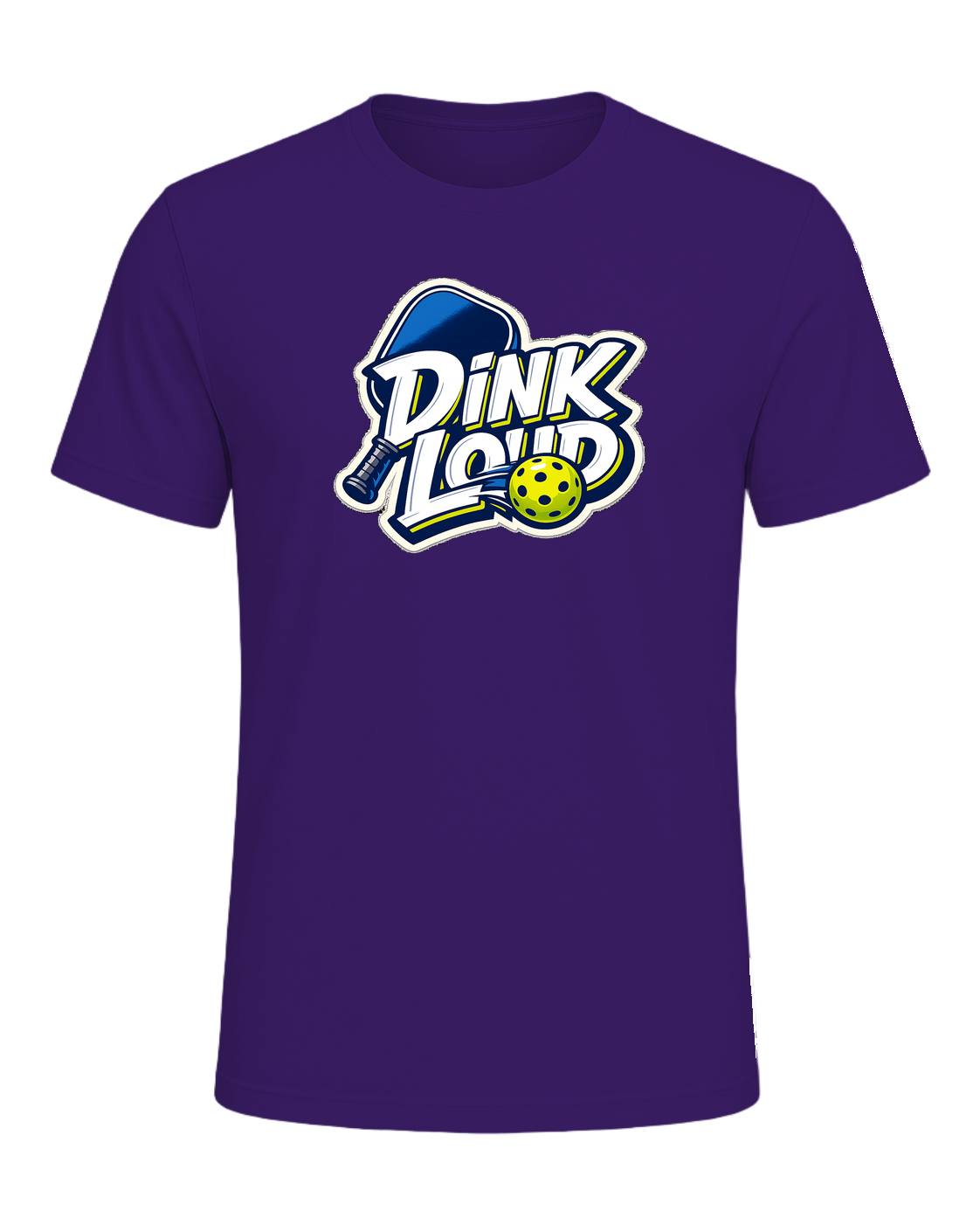 A loud, high-contrast pickleball tee for players who dink soft and talk loud. — Team Purple