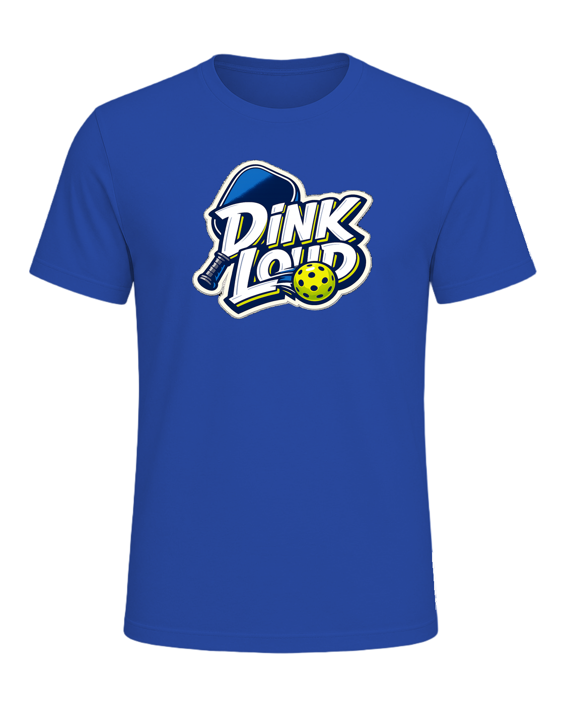 A loud, high-contrast pickleball tee for players who dink soft and talk loud. — True Royal