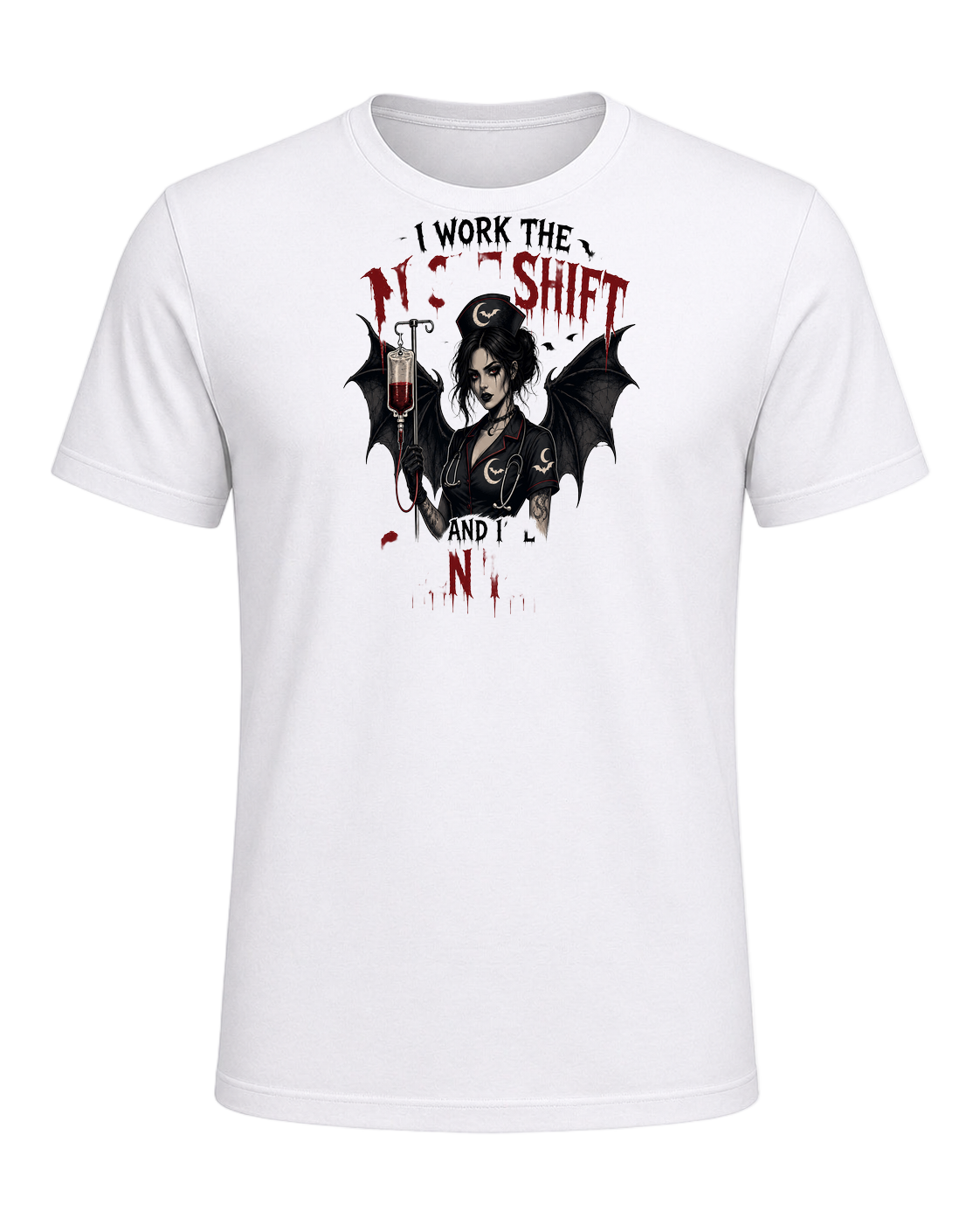 Nurse Night Shift Spooky — White