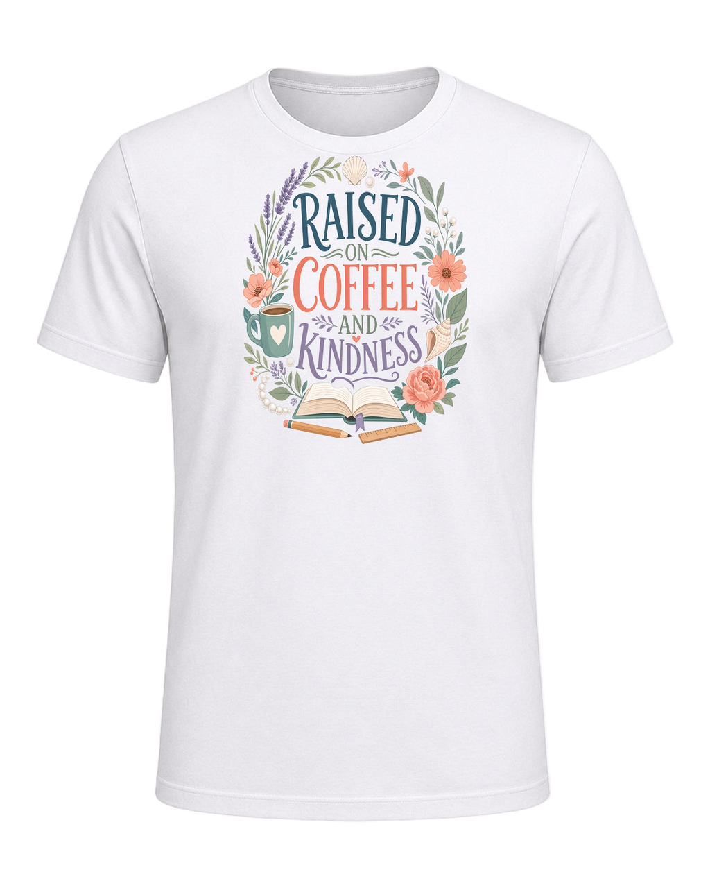 RAISED ON COFFEE AND KINDNESS — White