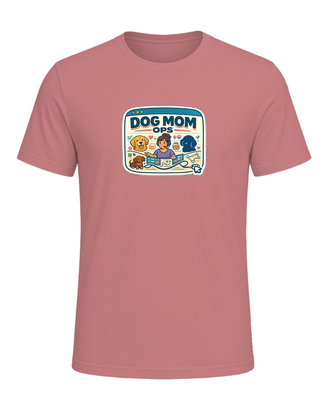 Dog Mom Ops Tee — Heather Mauve