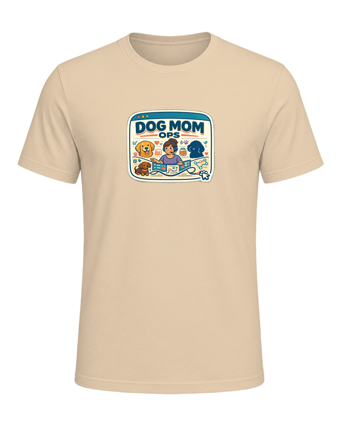 Dog Mom Ops Tee — Soft Cream