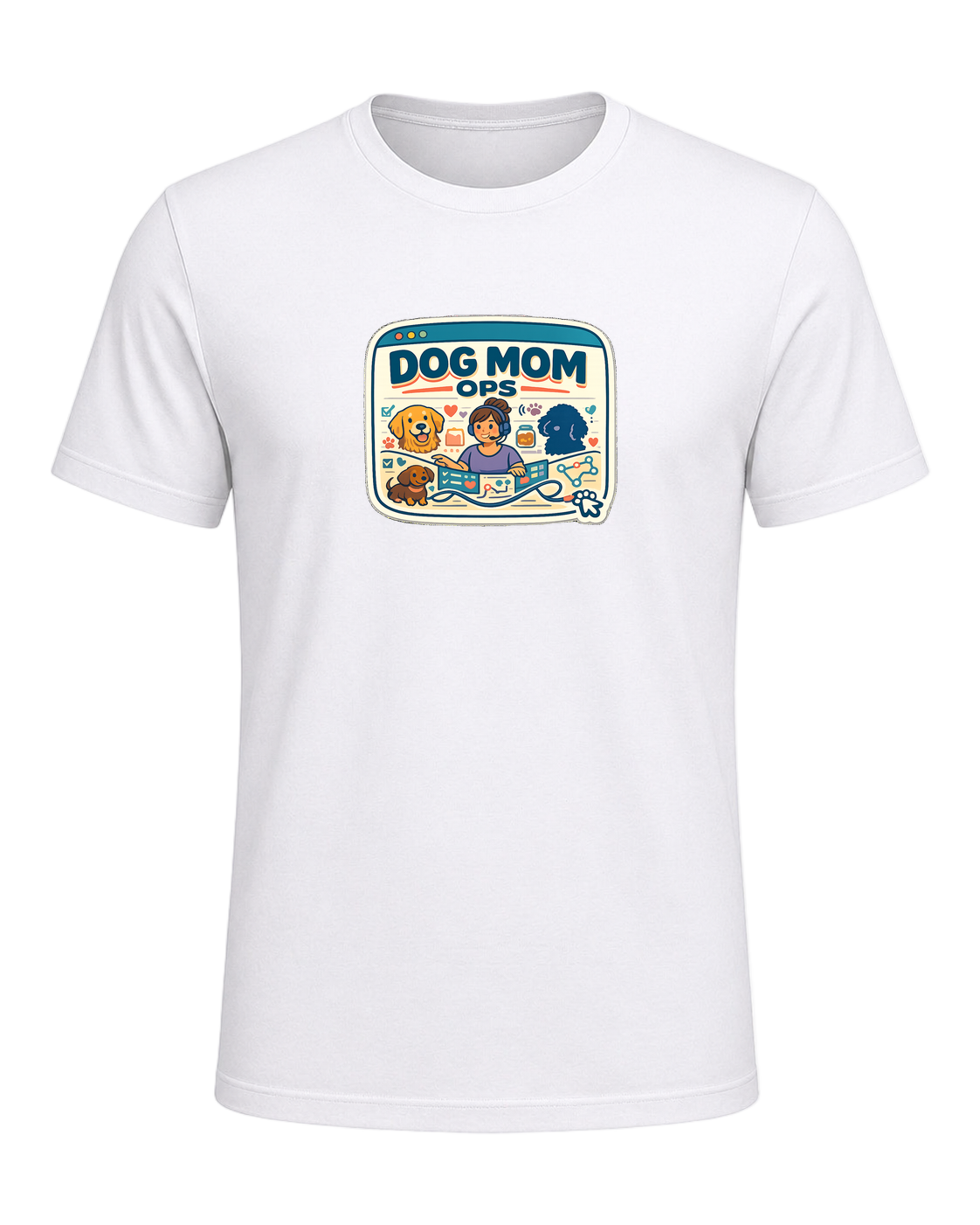 Dog Mom Ops Tee — White