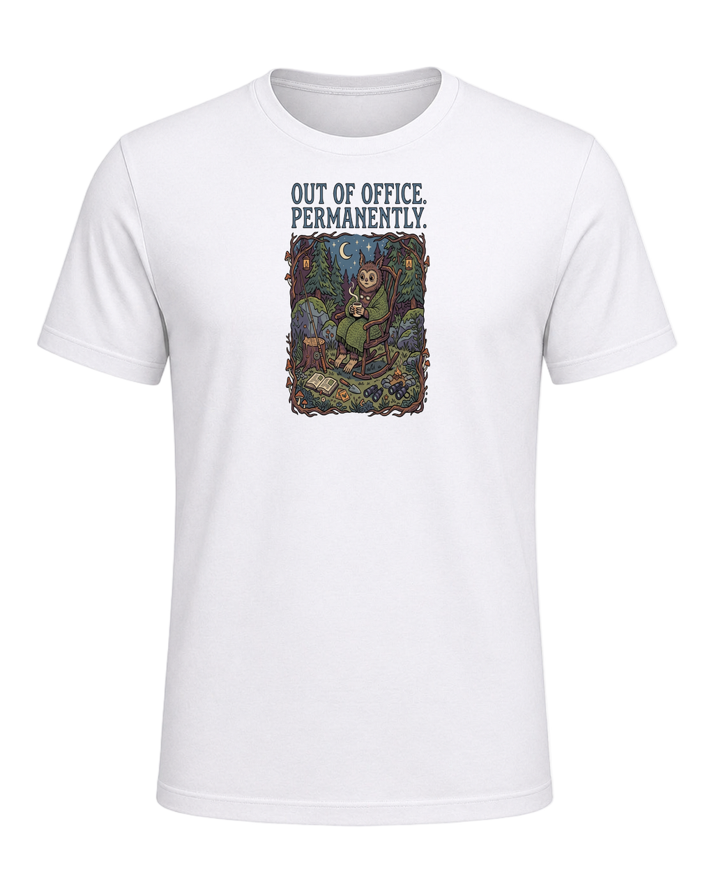 Out of office. Permanently. — White