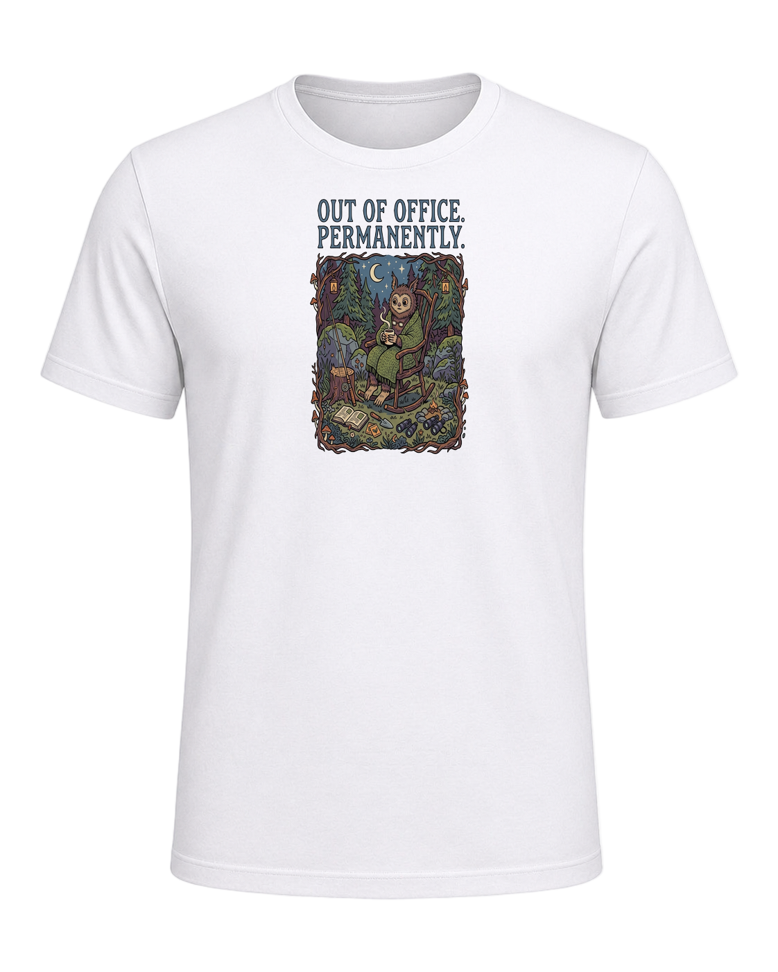 Out of office. Permanently. — White