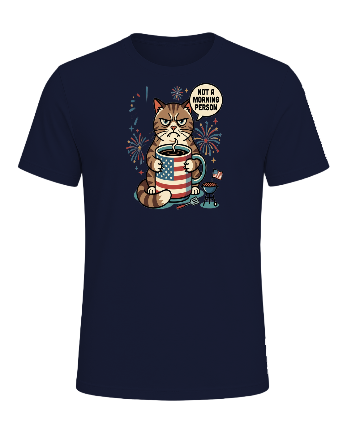 Grumpy Tabby Coffee — Navy