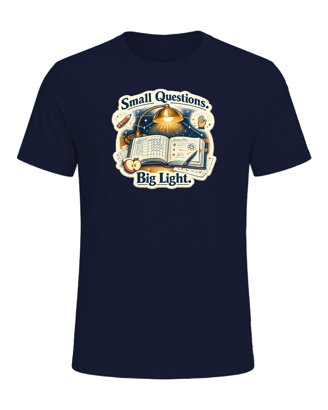 Small Questions. Big Light. Tee — Navy