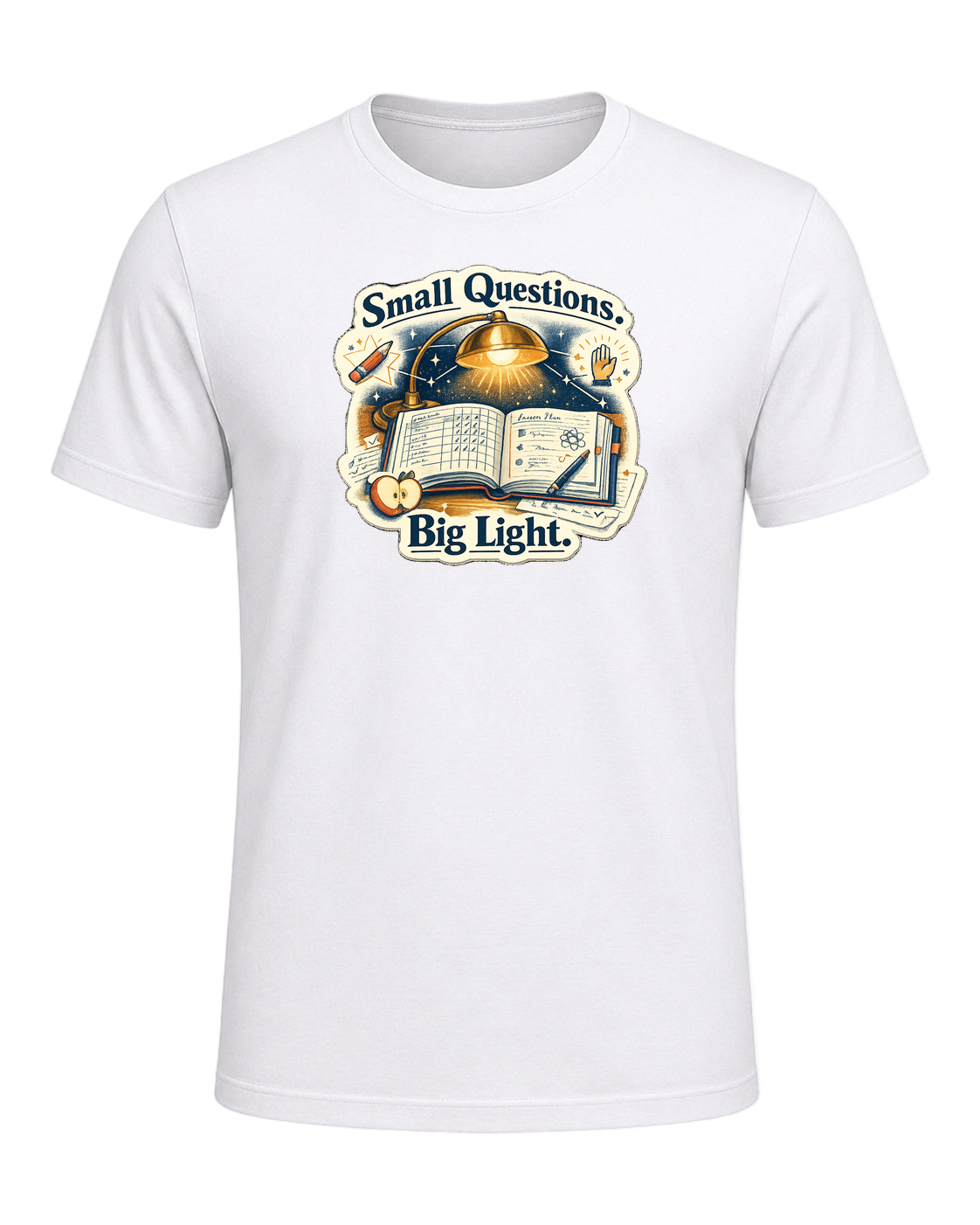 Small Questions. Big Light. Tee — White