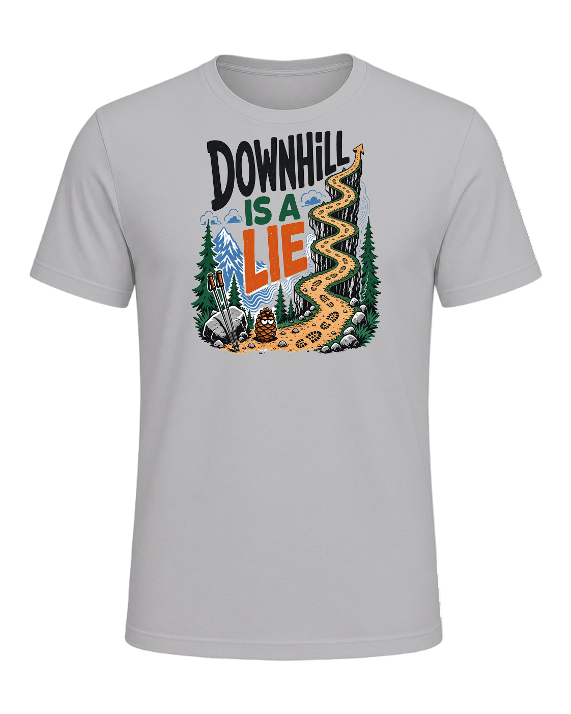 DOWNHILL IS A LIE — Athletic Heather