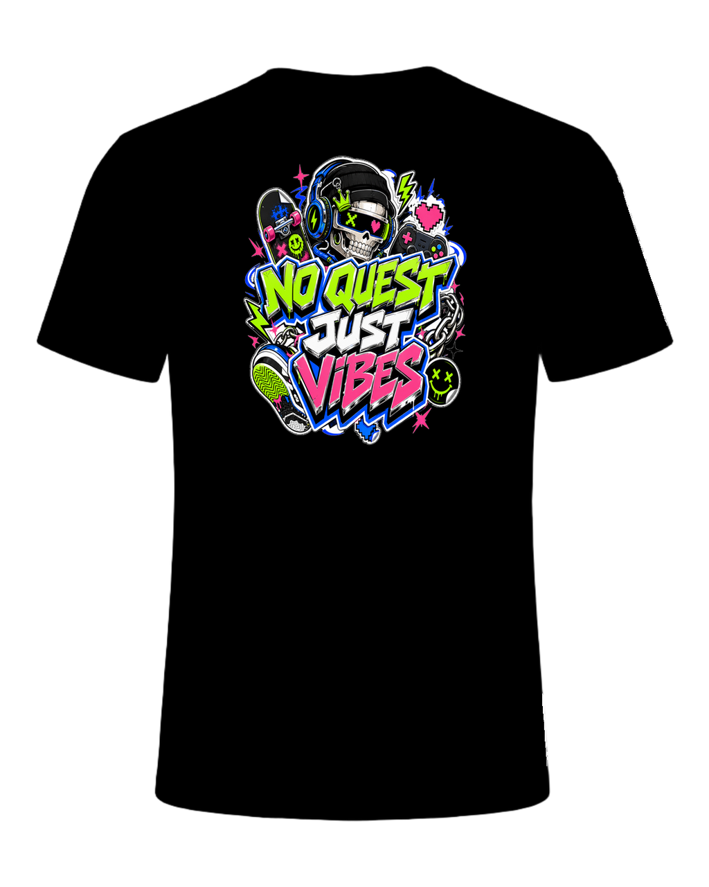 NO QUEST JUST VIBES — Black