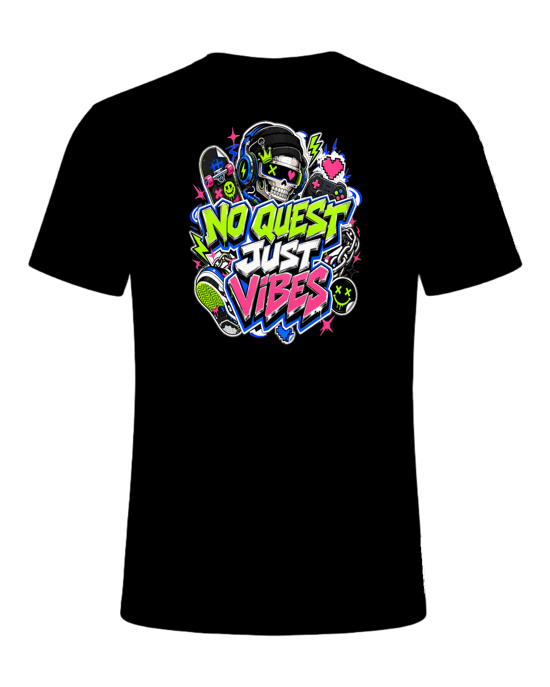 NO QUEST JUST VIBES — Black