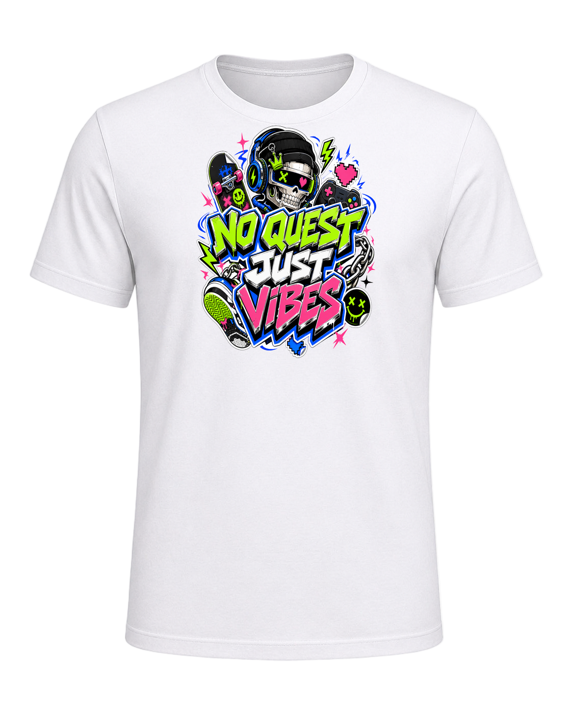 NO QUEST JUST VIBES — White