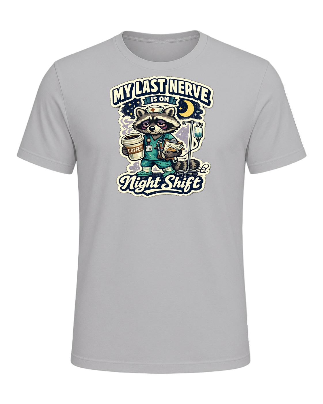 My Last Nerve Is On Night Shift Tee — Athletic Heather