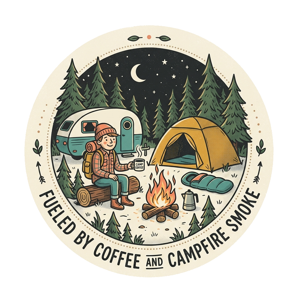 FUELED BY COFFEE AND CAMPFIRE SMOKE