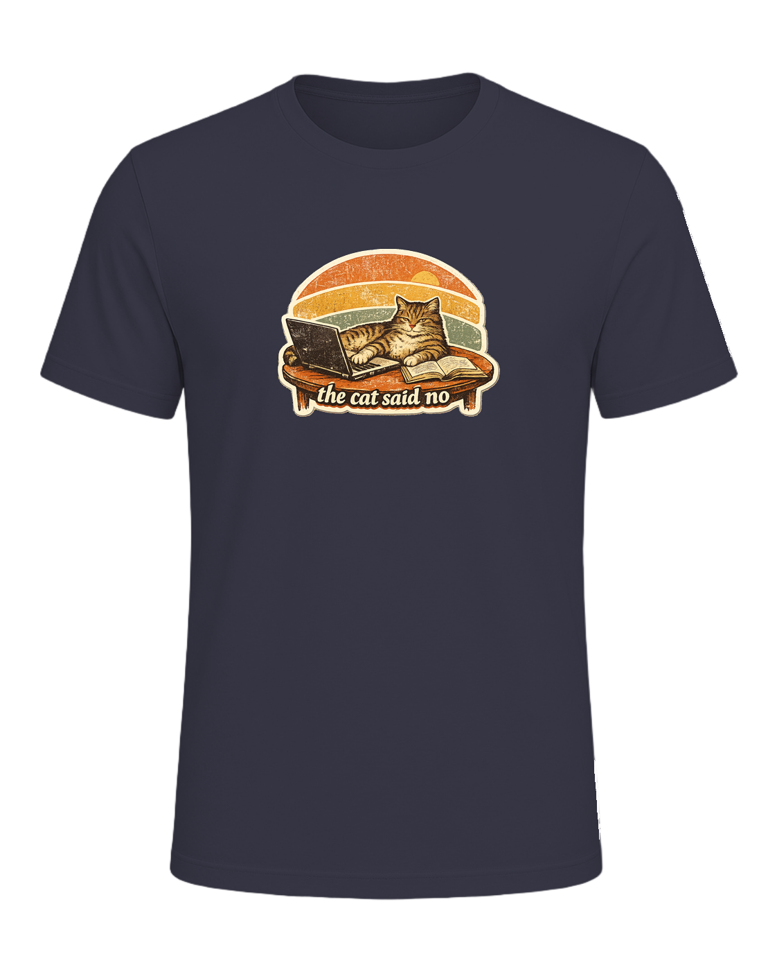 The Cat Said No Tee — Heather Midnight Navy
