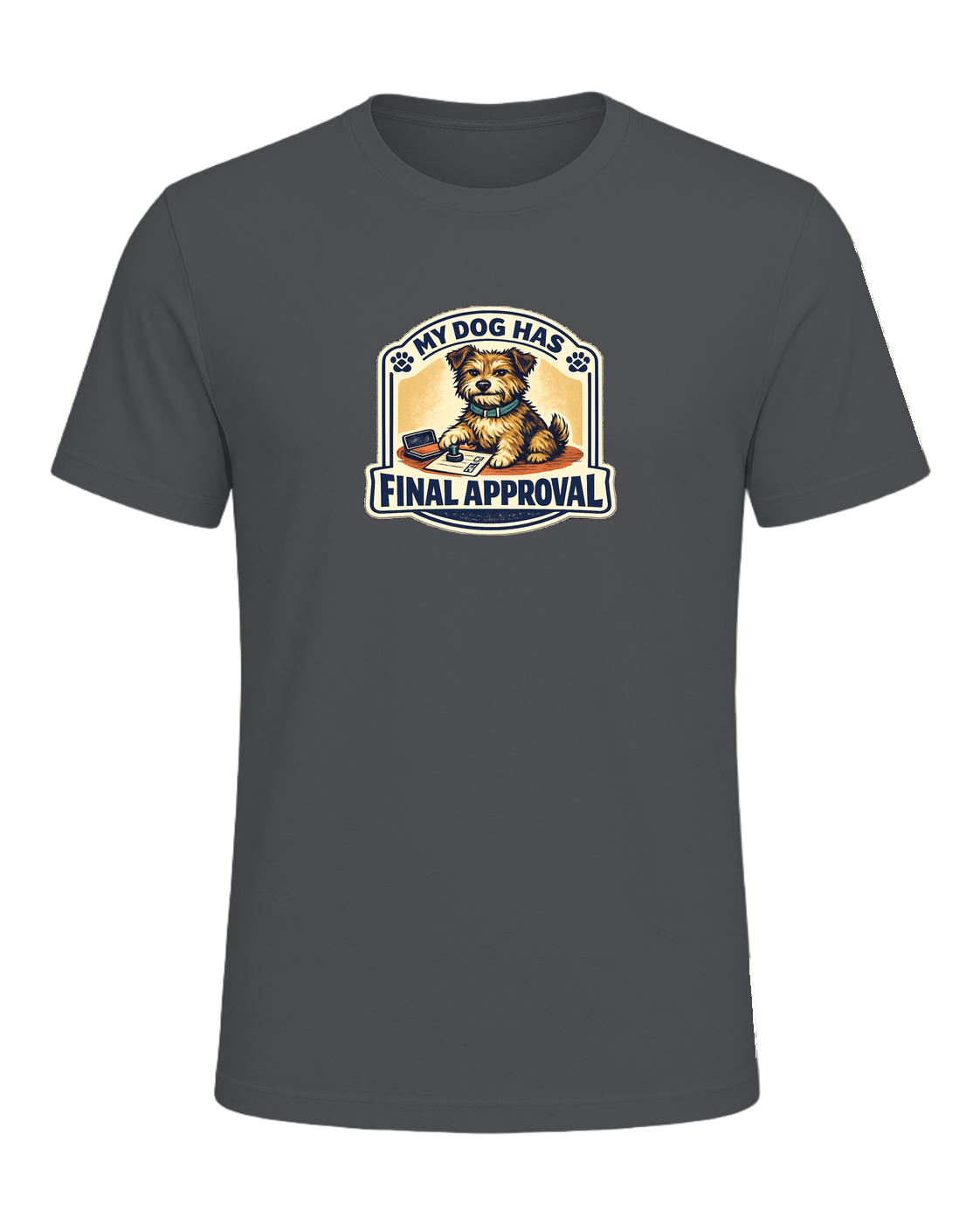 A funny illustrated dog-lover tee for anyone whose pup gets the final vote. — Asphalt
