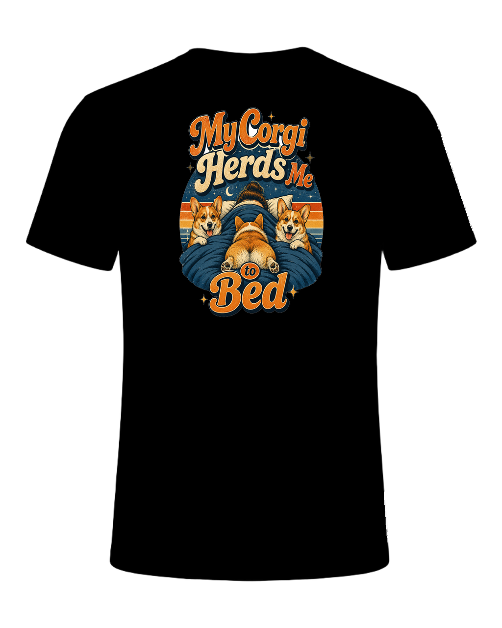 My Corgi Herds Me to Bed — Black