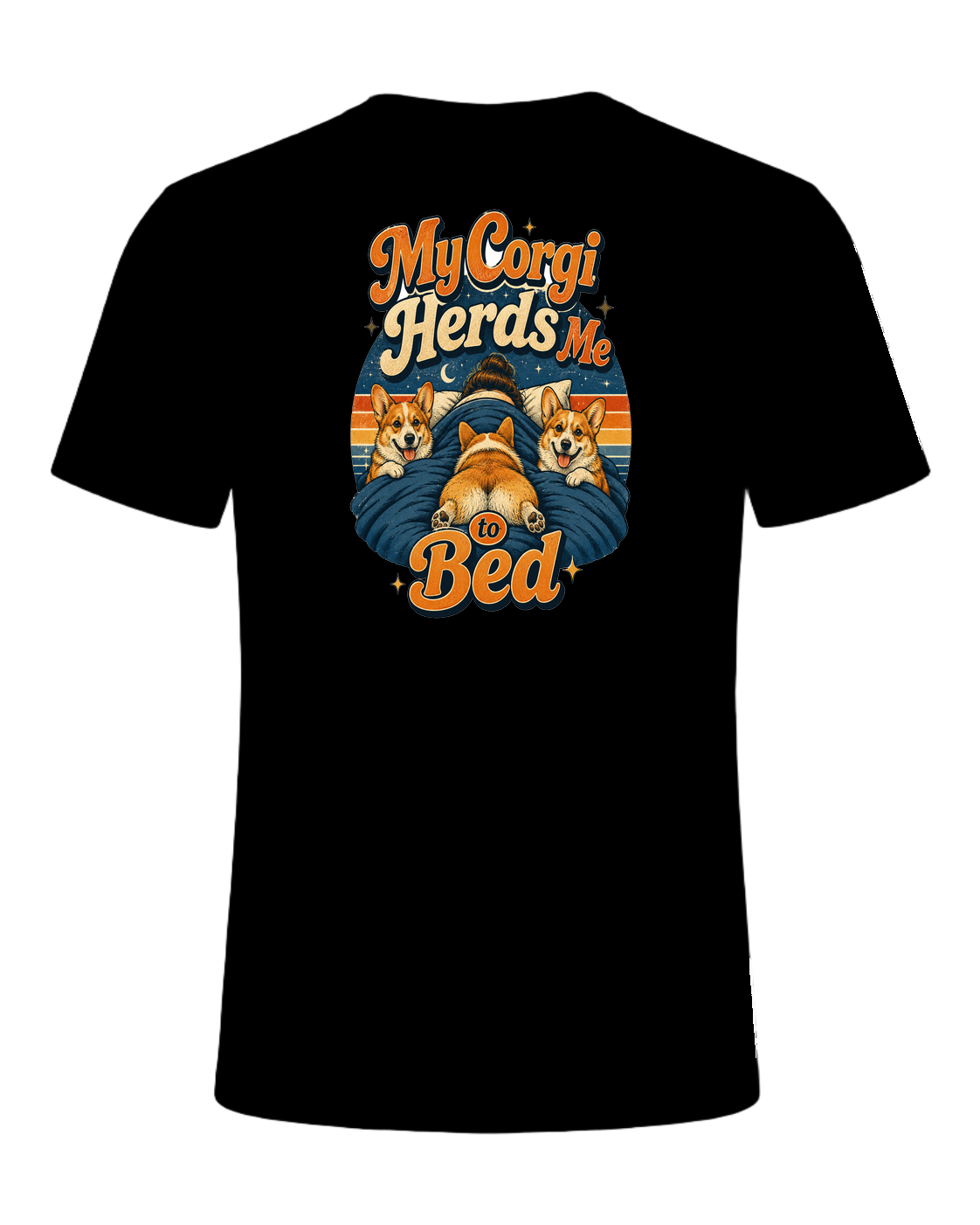 My Corgi Herds Me to Bed — Black