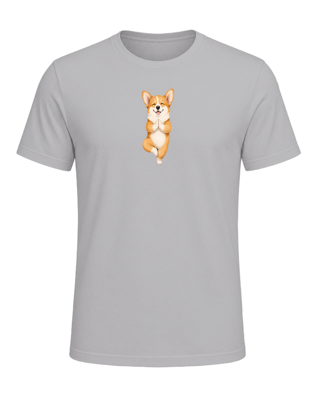 Corgi + Yoga — Athletic Heather