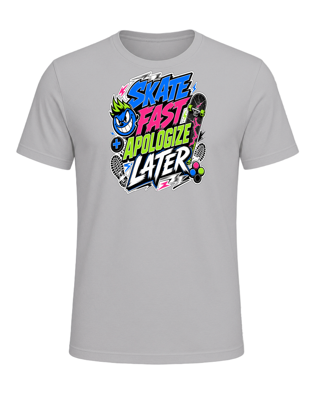 SKATE FAST APOLOGIZE LATER — Athletic Heather